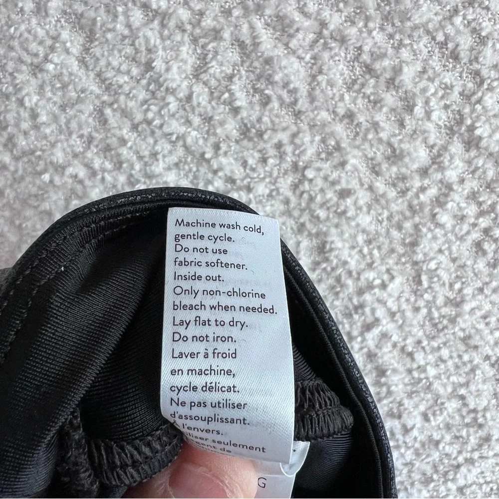 Spanx NWT Girls Black Faux Leather Non‎ Shaping Leggings Pants Size Small 7/8